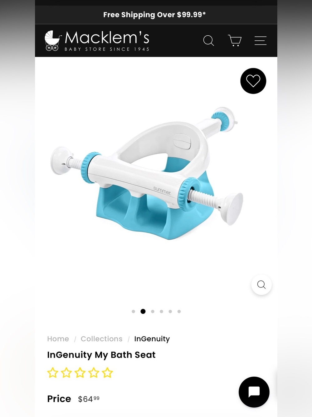 Infant InGenuity My Bath Seat - White & Blue